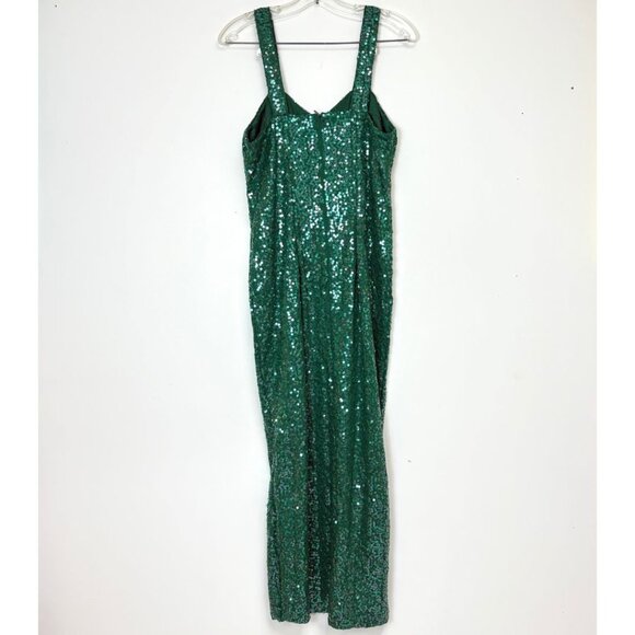 Emerald Green Sleeveless Sequin Dress W/Matching Jacket - Picture 9 of 15